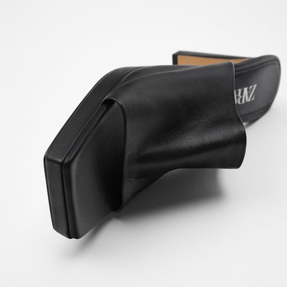 NWT Zara Leather Heeled Platform Mules - Picture 5 of 8